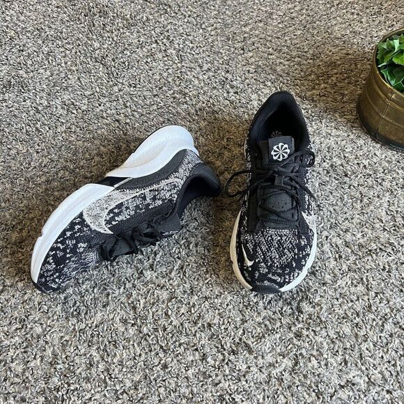Nike Black White Super Rep Go 3 Flyknit Sneakers Shoe Womens Size 6.5 - Picture 1 of 10